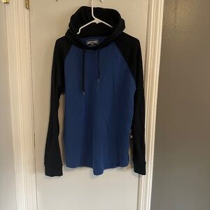 American Eagle Colorblock blue thermal hoodie sweatshirt mens Large(057)